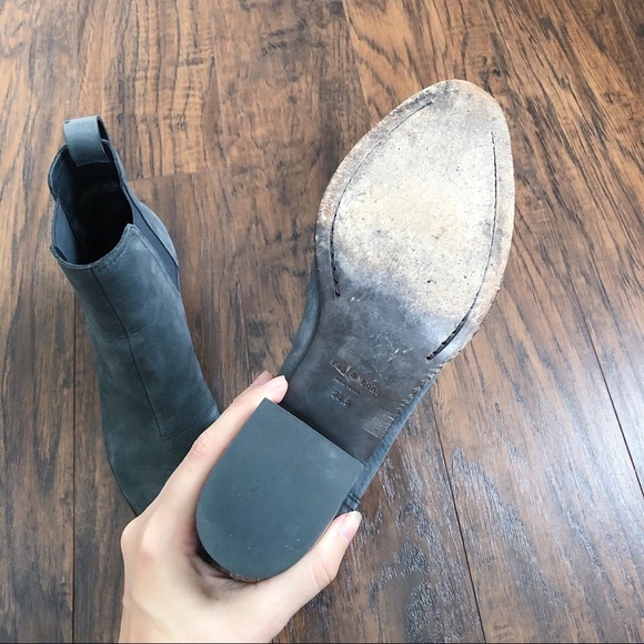 rag & bone • Walker chelsea boot ankle bootie Charcoal grey nubuck leather heel - Picture 12 of 16